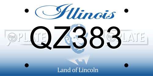 QZ383 Illinois License Plate
