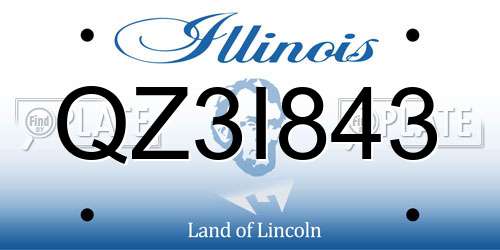 QZ3I843 Illinois License Plate