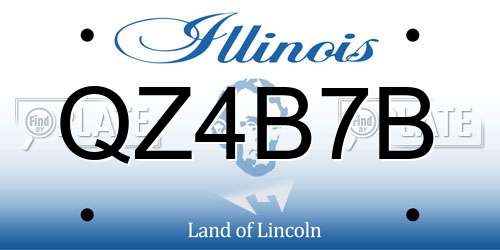 QZ4B7B Illinois License Plate