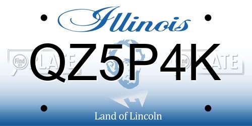 QZ5P4K Illinois License Plate