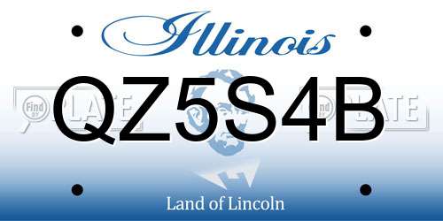 QZ5S4B Illinois License Plate