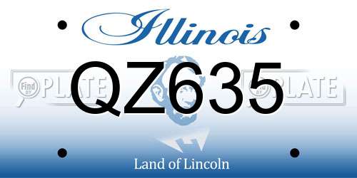 QZ635 Illinois License Plate