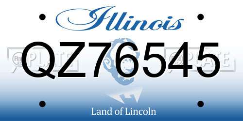 QZ76545 Illinois License Plate
