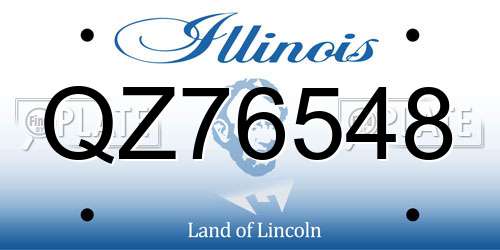 QZ76548 Illinois License Plate