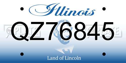QZ76845 Illinois License Plate