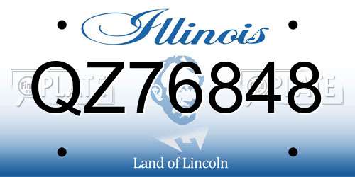 QZ76848 Illinois License Plate