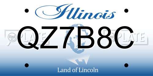 QZ7B8C Illinois License Plate