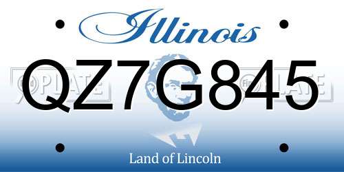 QZ7G845 Illinois License Plate