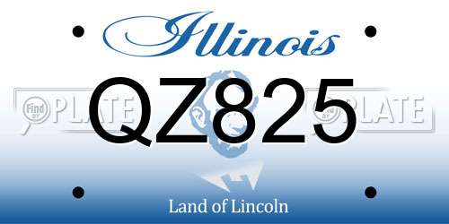 QZ825 Illinois License Plate