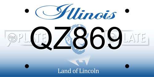 QZ869 Illinois License Plate