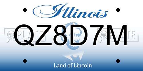 QZ8D7M Illinois License Plate