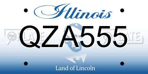 QZA555 Illinois License Plate