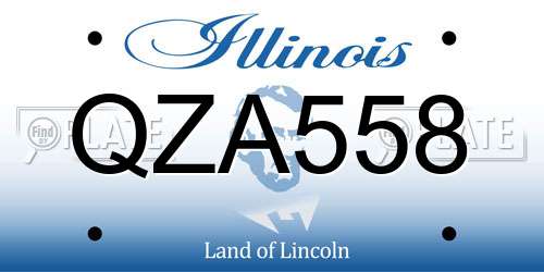 QZA558 Illinois License Plate