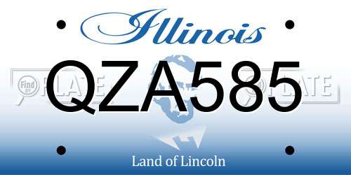 QZA585 Illinois License Plate