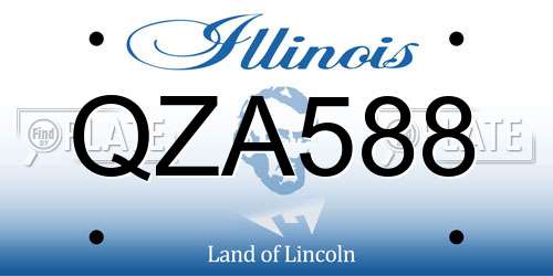 QZA588 Illinois License Plate