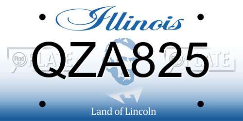 QZA825 Illinois License Plate