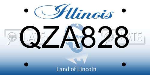 QZA828 Illinois License Plate