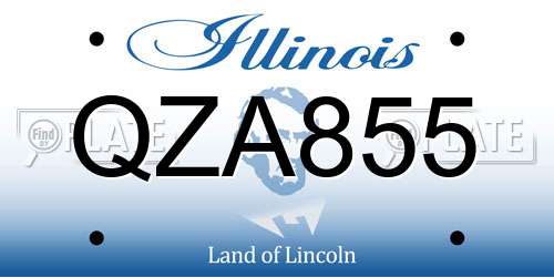 QZA855 Illinois License Plate
