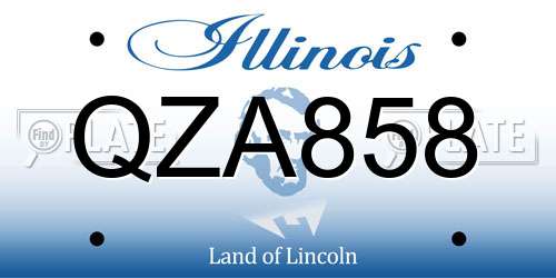 QZA858 Illinois License Plate