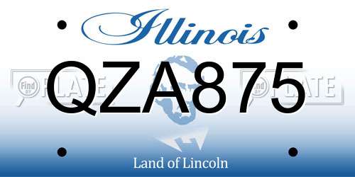 QZA875 Illinois License Plate