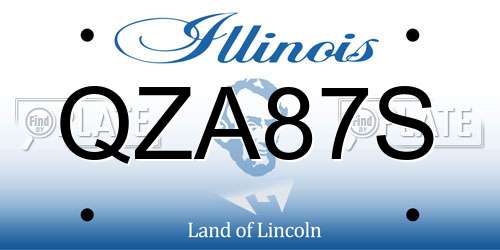 QZA87S Illinois License Plate