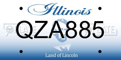QZA885 Illinois License Plate