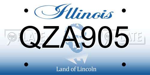 QZA905 Illinois License Plate