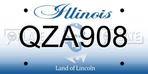 QZA908 Illinois License Plate