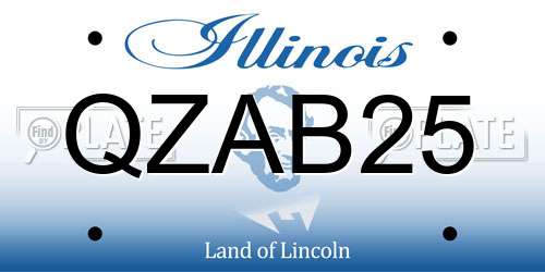 QZAB25 Illinois License Plate
