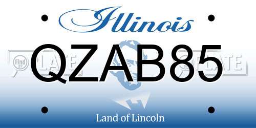 QZAB85 Illinois License Plate