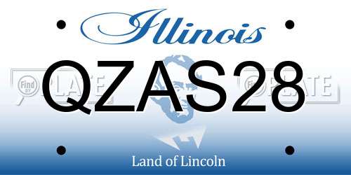QZAS28 Illinois License Plate