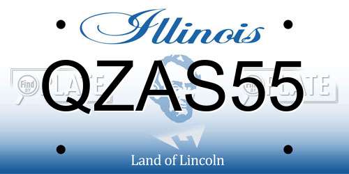 QZAS55 Illinois License Plate