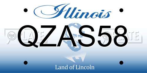 QZAS58 Illinois License Plate