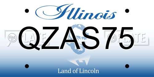 QZAS75 Illinois License Plate