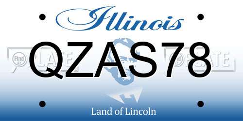 QZAS78 Illinois License Plate
