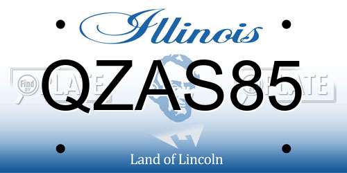 QZAS85 Illinois License Plate