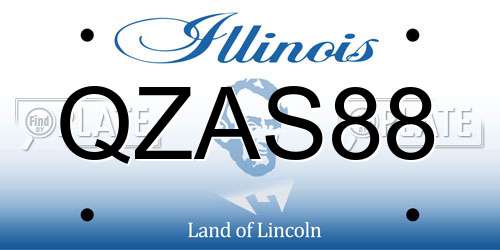 QZAS88 Illinois License Plate