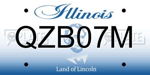 QZB07M Illinois License Plate