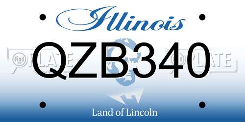 QZB340 Illinois License Plate