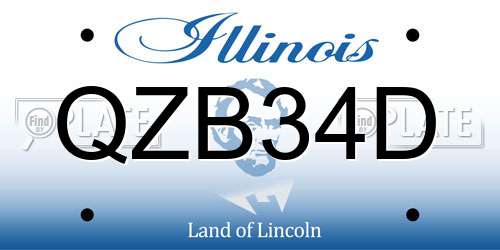 QZB34D Illinois License Plate