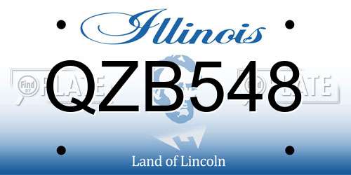 QZB548 Illinois License Plate