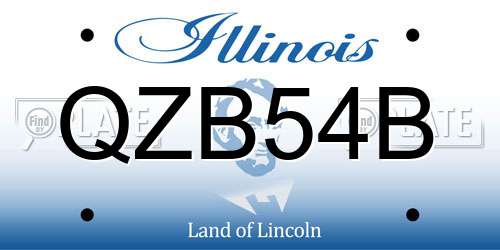 QZB54B Illinois License Plate