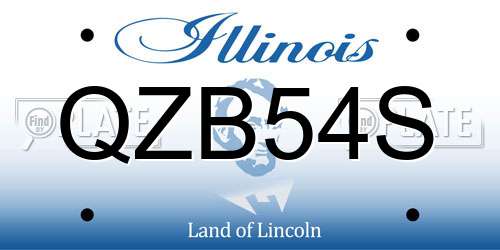 QZB54S Illinois License Plate