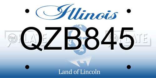 QZB845 Illinois License Plate