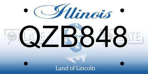 QZB848 Illinois License Plate
