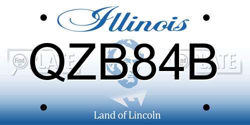 QZB84B Illinois License Plate