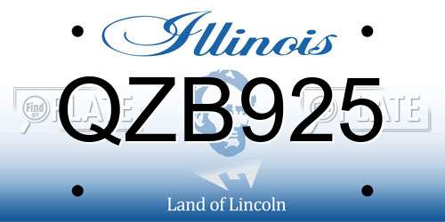 QZB925 Illinois License Plate