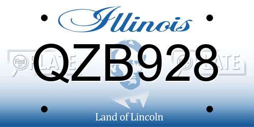 QZB928 Illinois License Plate