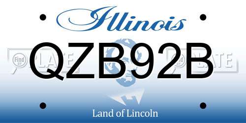QZB92B Illinois License Plate