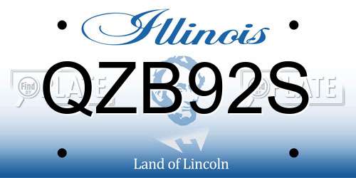QZB92S Illinois License Plate